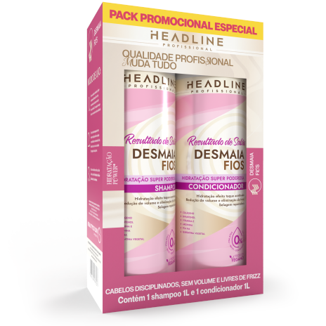 KIT SHAMPOO & CONDICIONADOR - LINHA DESMAIA FIOS HEADLINE 500ML