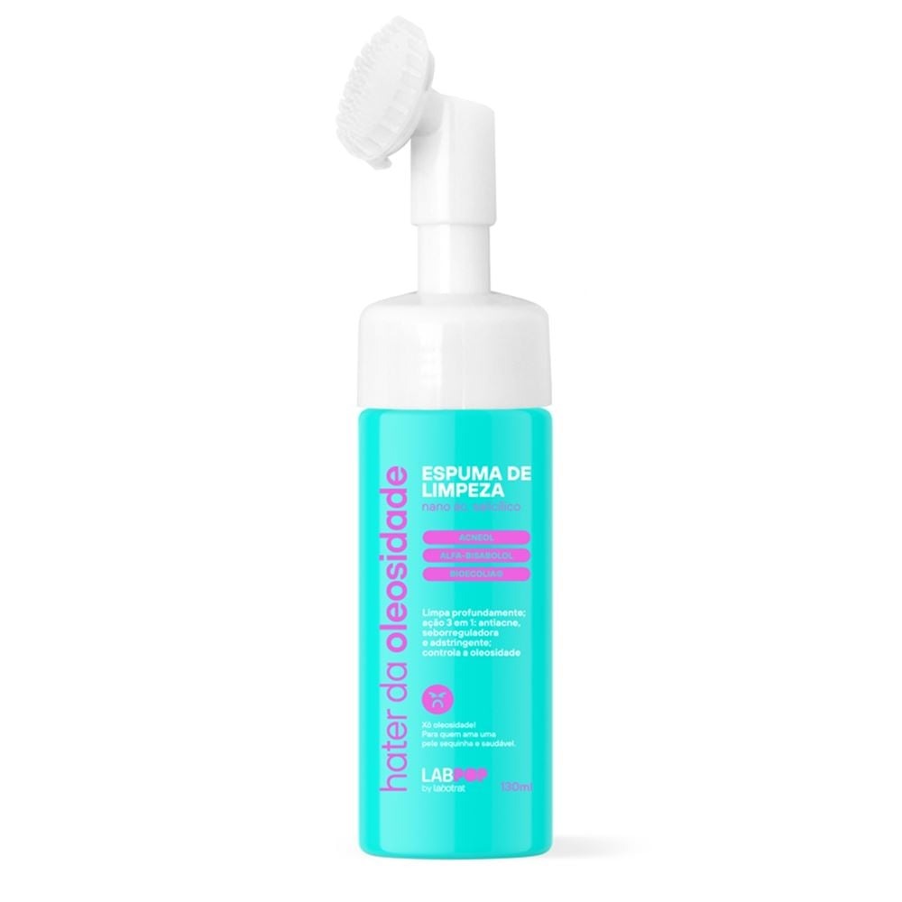ESPUMA DE LIMPEZA FACIAL HATER DA OLEOSIDADE 130ML LABPOP