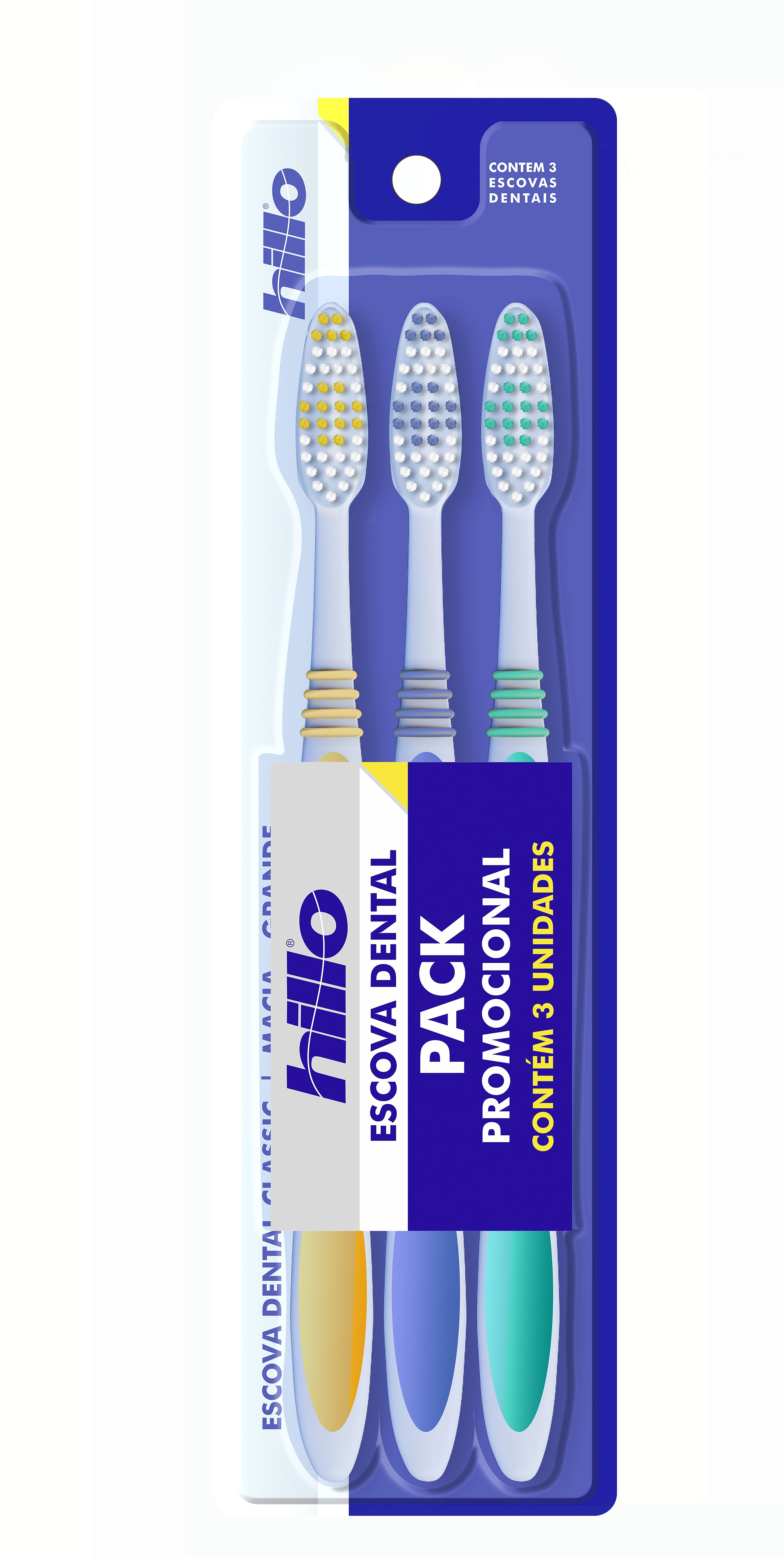 KIT ESCOVA DENTAL HILLO CLASSIC C/3