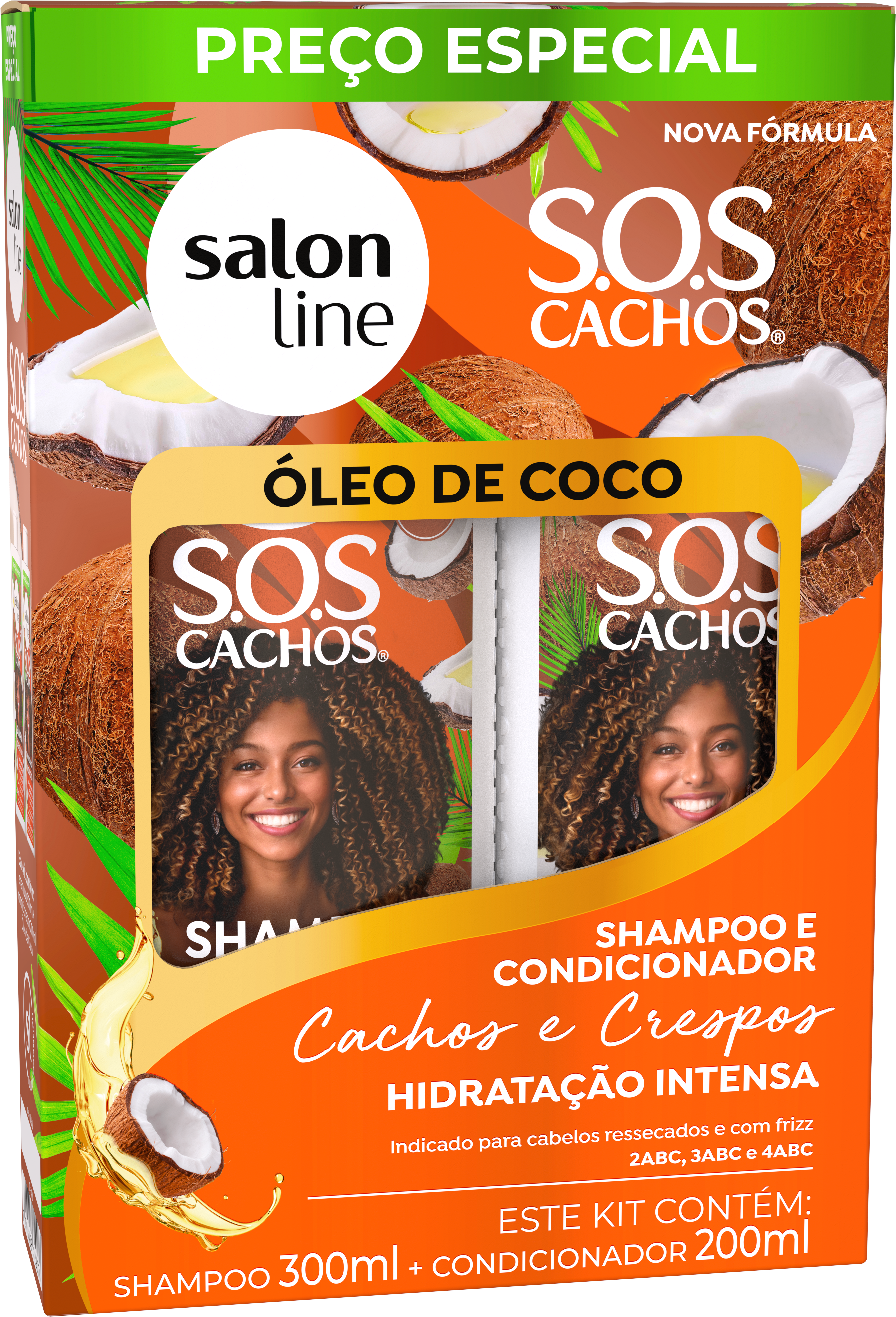 KIT SHAMPOO 300ML + CONDICIONADOR SALON LINE 200ML OLEO D