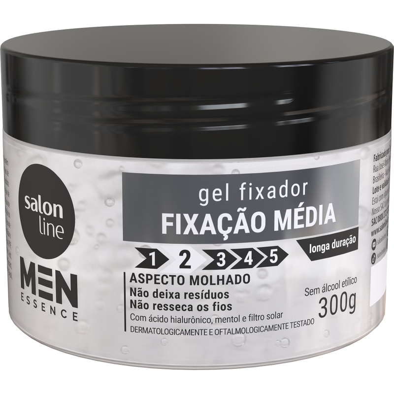 GEL FIXADOR SALON LINE  MEN ESSENCE FIXAÇÃO MEDIA 300G