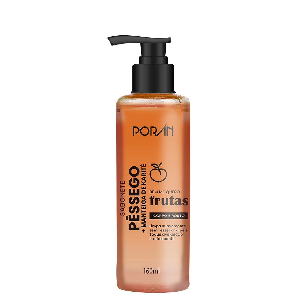 SABONETE LIQUIDO CORPO E ROSTO PORAN PESSEGO 160ML
