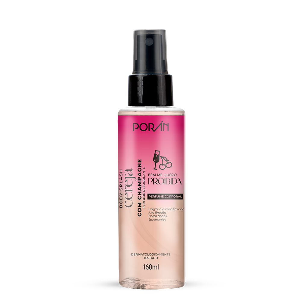 BODY SPLASH PORAN CEREJA COM CHAMPANHE 160ML