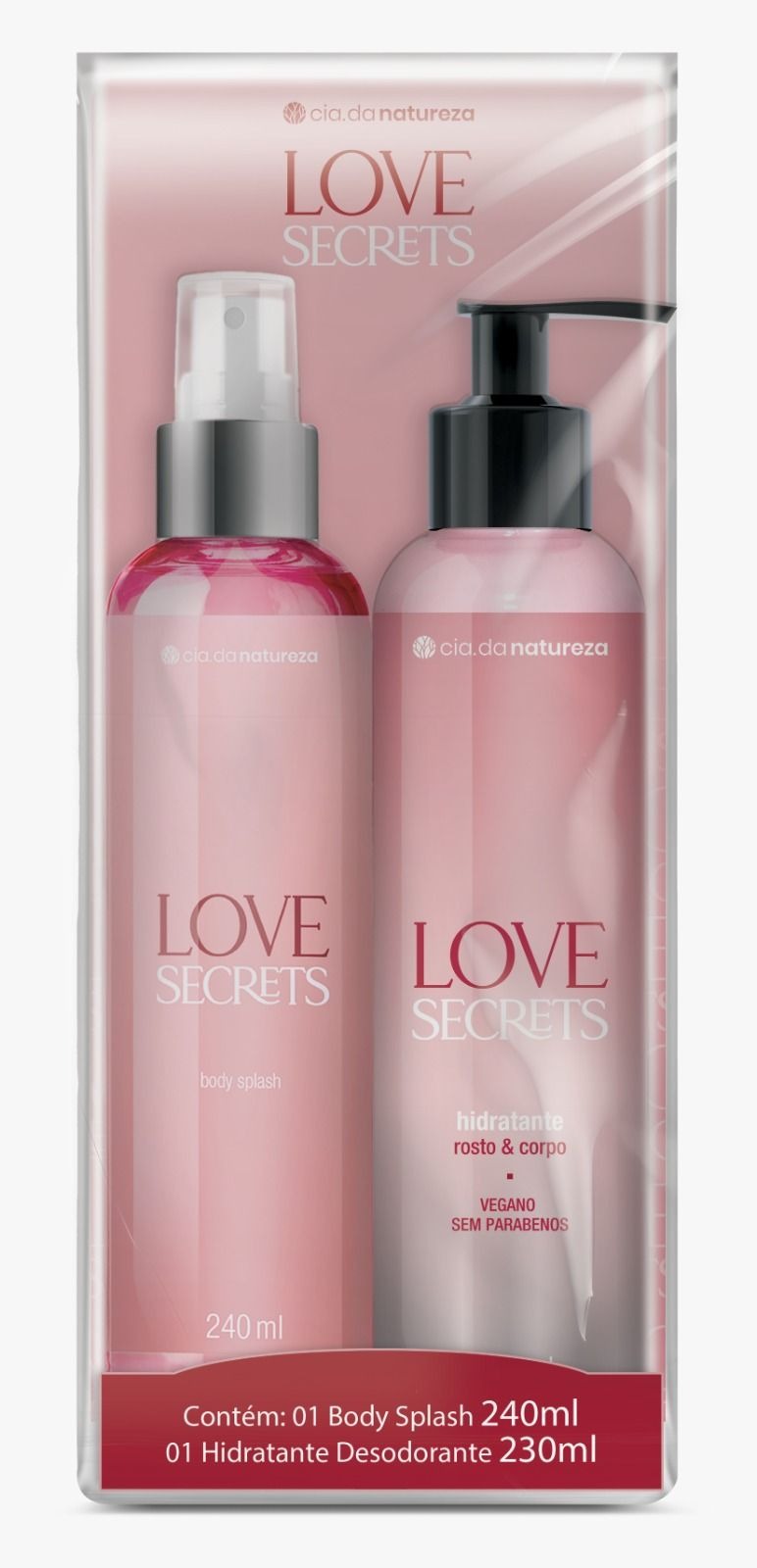 KIT BODY SPLASH+HIDRATANTE CIA DA NATUREZA LOVE SECRET MEETS 240ML+230ML