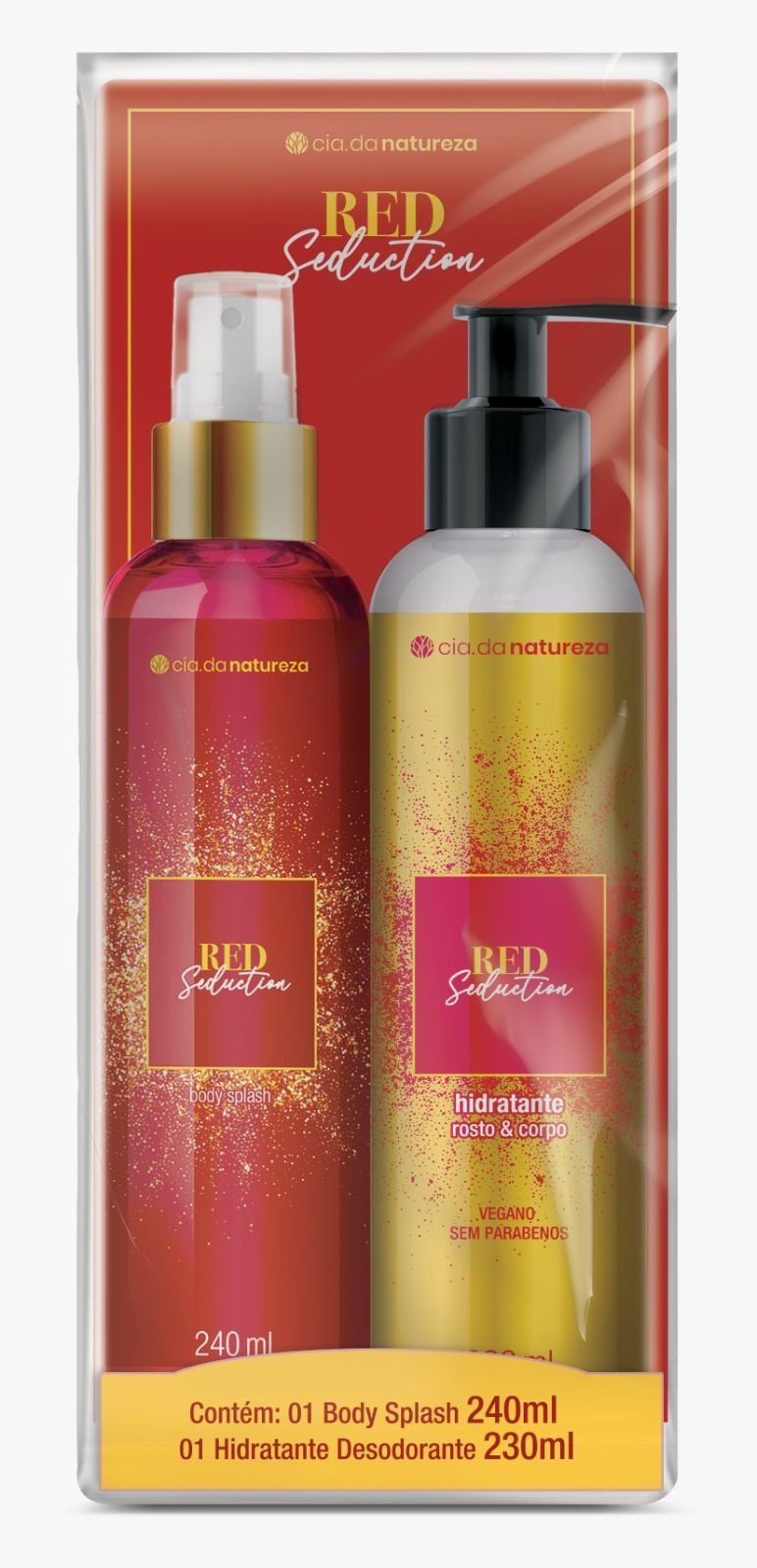 KIT BODY SPLASH+HIDRATANTE CIA DA NATUREZA RED SEDUCTION 240ML+230ML