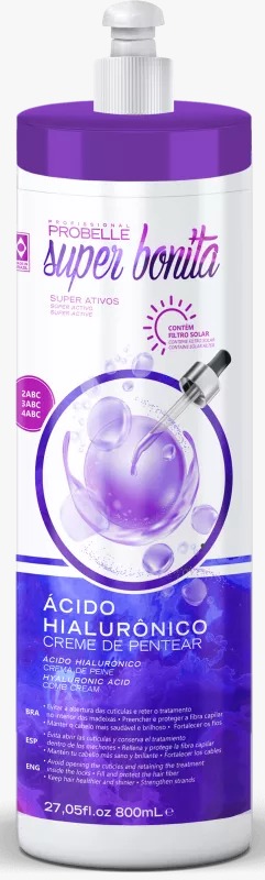 CREME DE PENTEAR ÁCIDO HIALURÔNICO SUPER BONITA PROBELLE 800ML