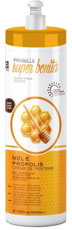 CREME DE PENTEAR MEL E PRÓPOLIS SUPER BONITA PROBELLE 800ML