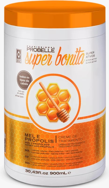 CREME DE TRATAMENTO MEL E PRÓPOLIS SUPER BONITA PROBELLE 900ML