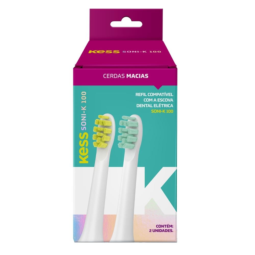 Refil para Escova Dental Elétrica Kess Soni-K 100 (2 Unidades)