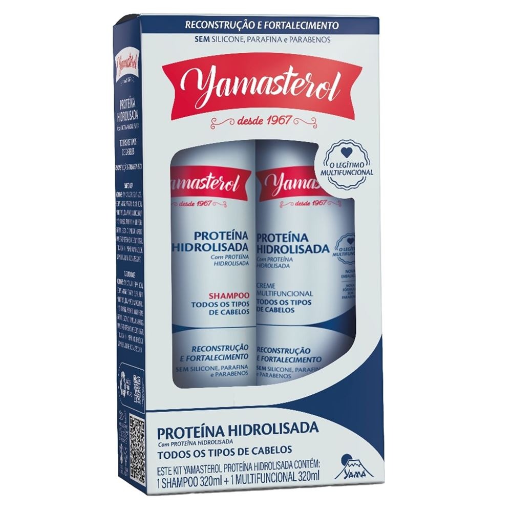 KIT SHAMPOO + CREME MULTIFUNCIONAL PROTEINA HIDROLISADA YAMASTEROL 320ML