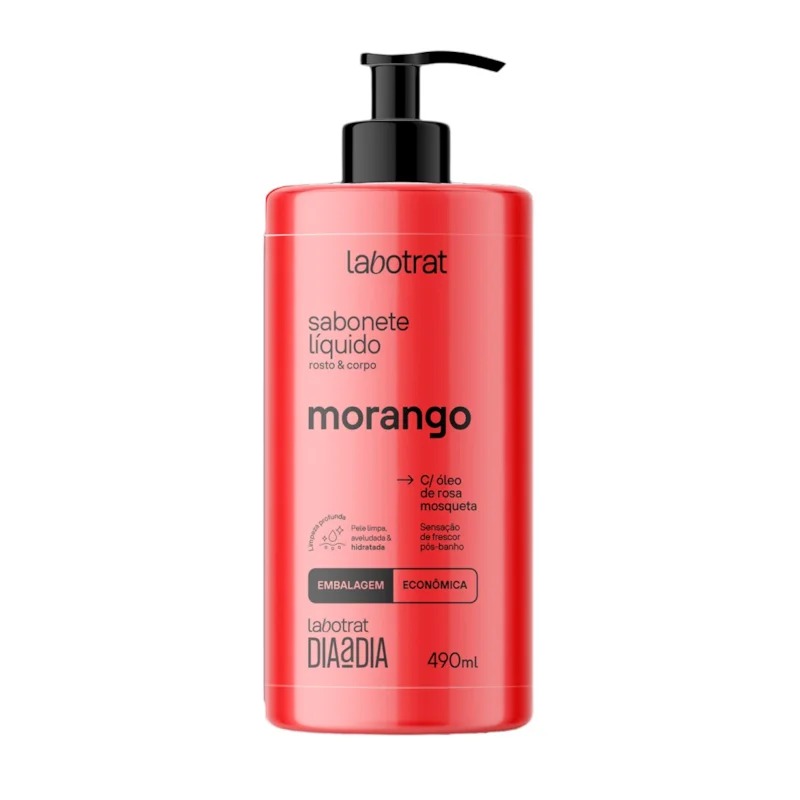 SABONETE LÍQUIDO MORANGO DIA A DIA LABOTRAT 490ML