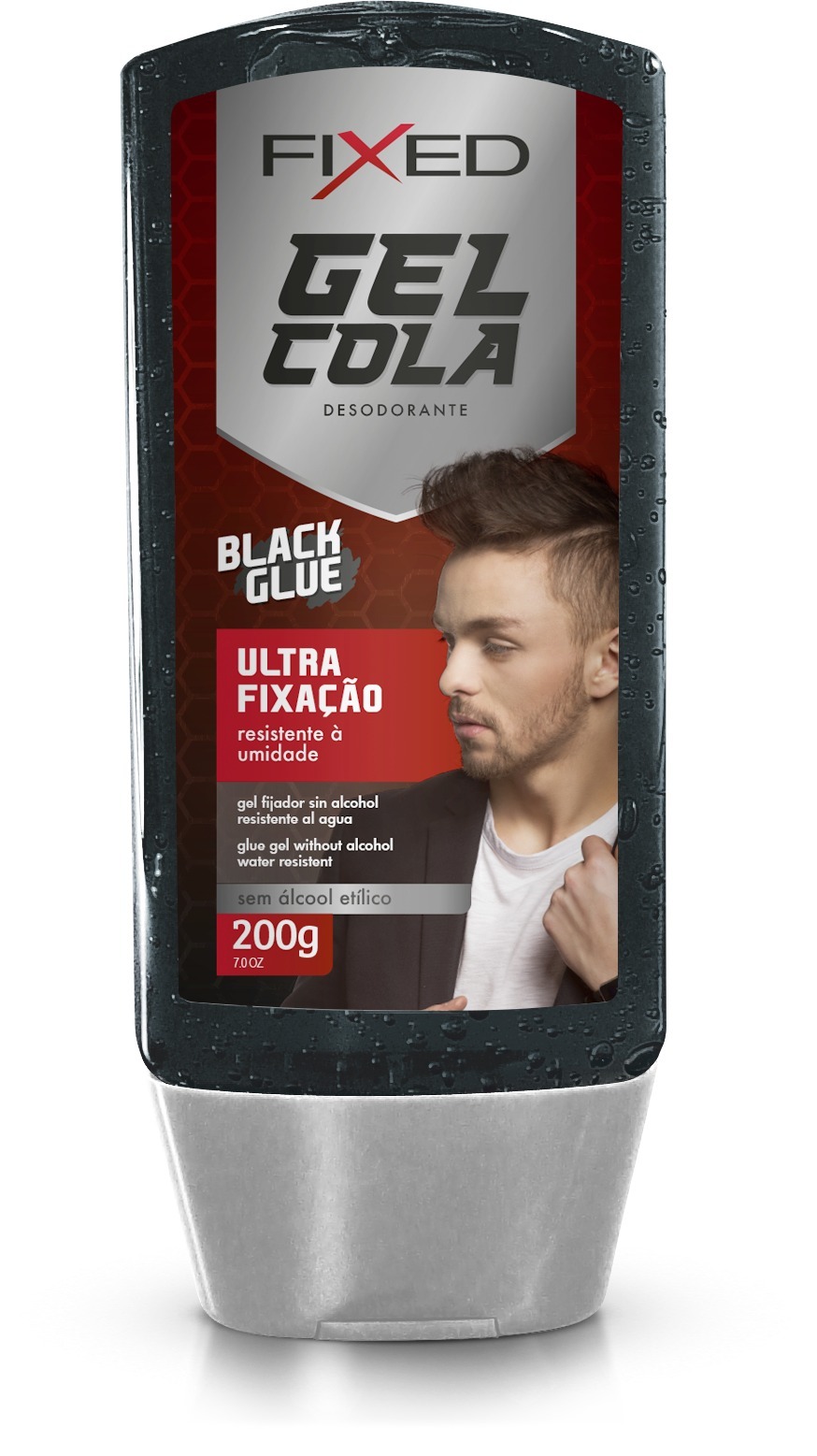 GEL COLA PRETO FIXED 200G FRASNAGA