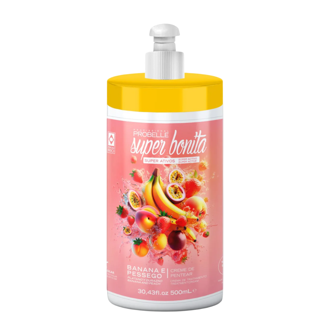 CREME DE PENTEAR BANANA E PÊSSEGO SUPER BONITA PROBELLE 500ML