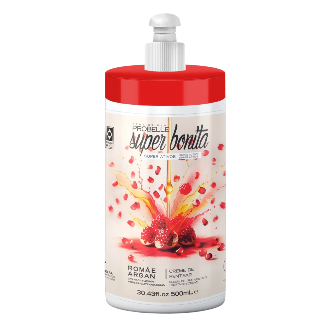 CREME DE PENTEAR ROMÃ E ARGAN SUPER BONITA PROBELLE 500ML