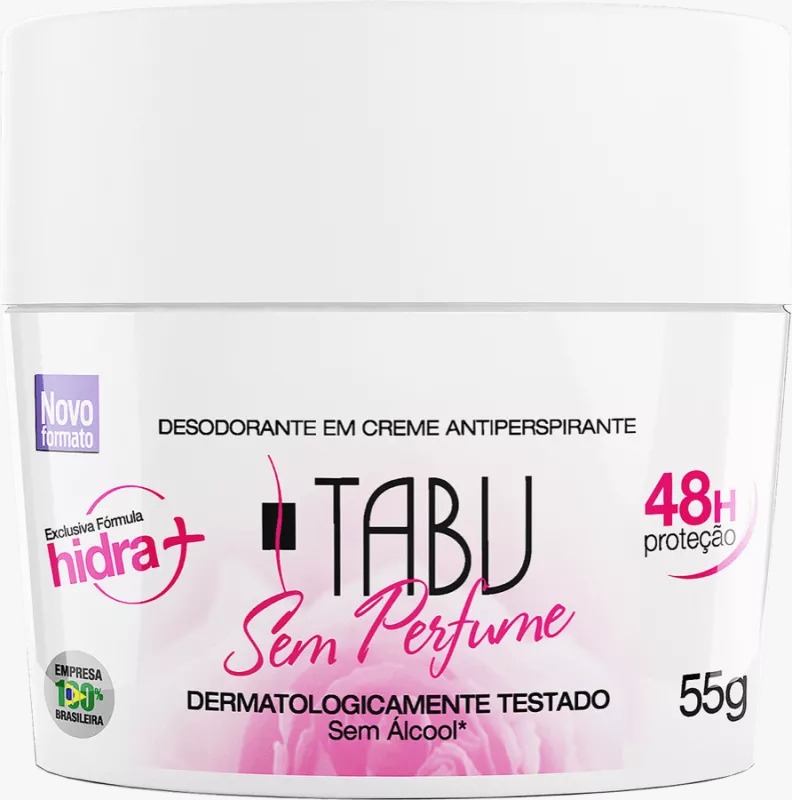 DESODORANTE CREME TABU SEM PERFUME 55G