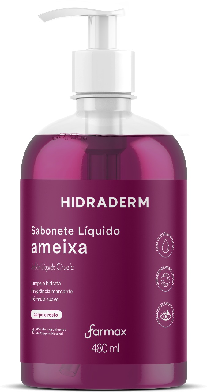 SABONETE LÍQUIDO AMEIXA HIDRADERM 480ML