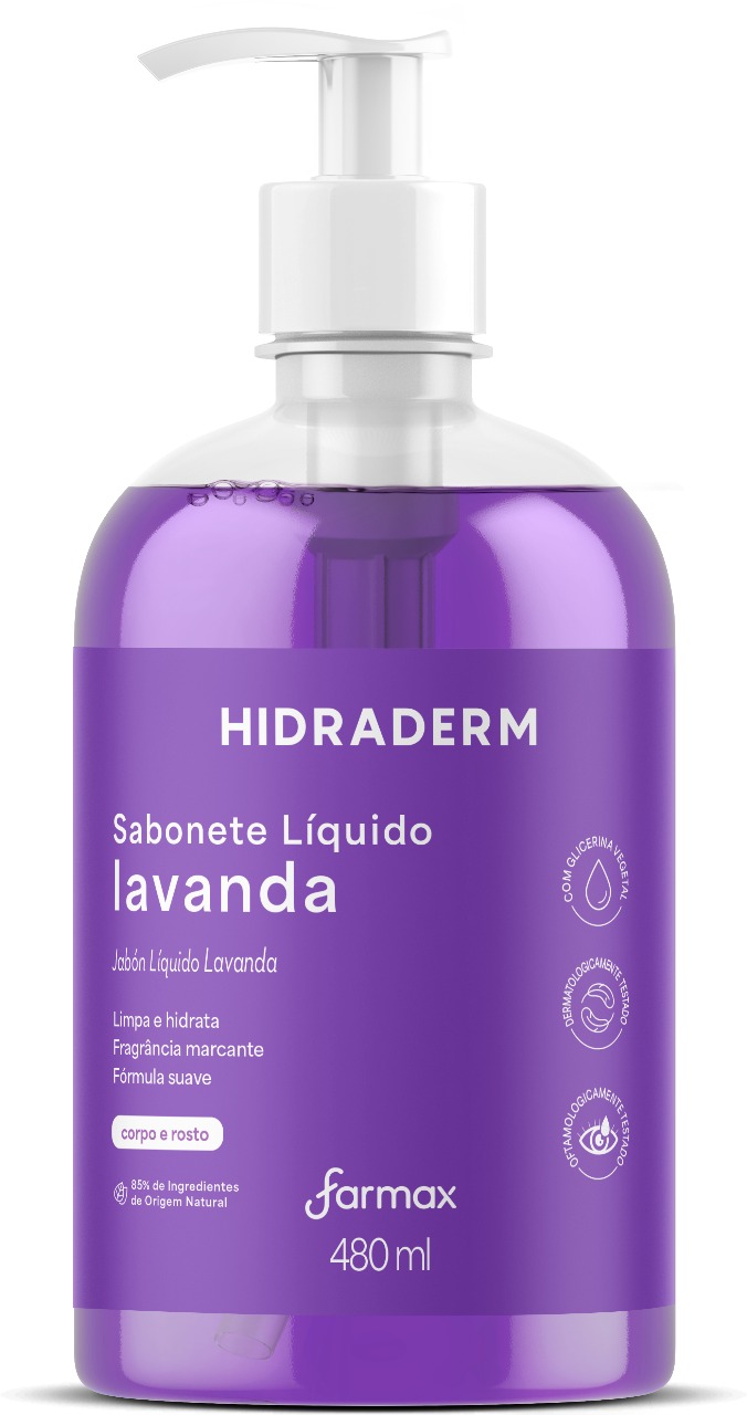 SABONETE LÍQUIDO LAVANDA HIDRADERM 480ML