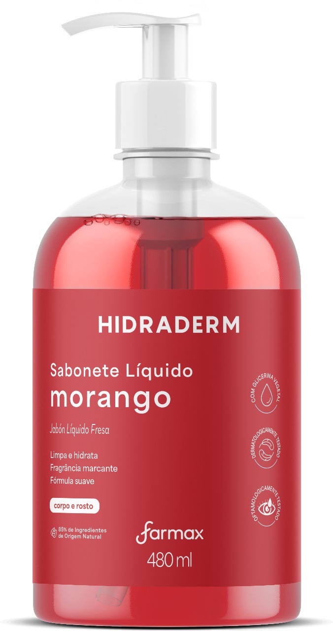 SABONETE LÍQUISO MORANGO HIDRADERM 480ML