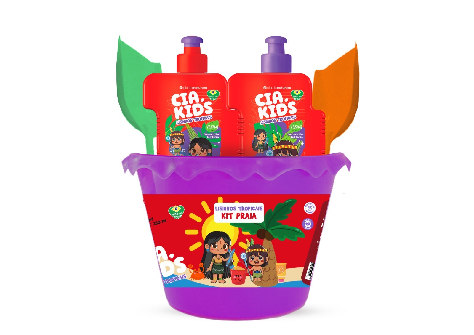 KIT PRAIA SHAMPOO + CONDICIONADOR CIA KIDS LISINHOS TROPICAIS 250ML
