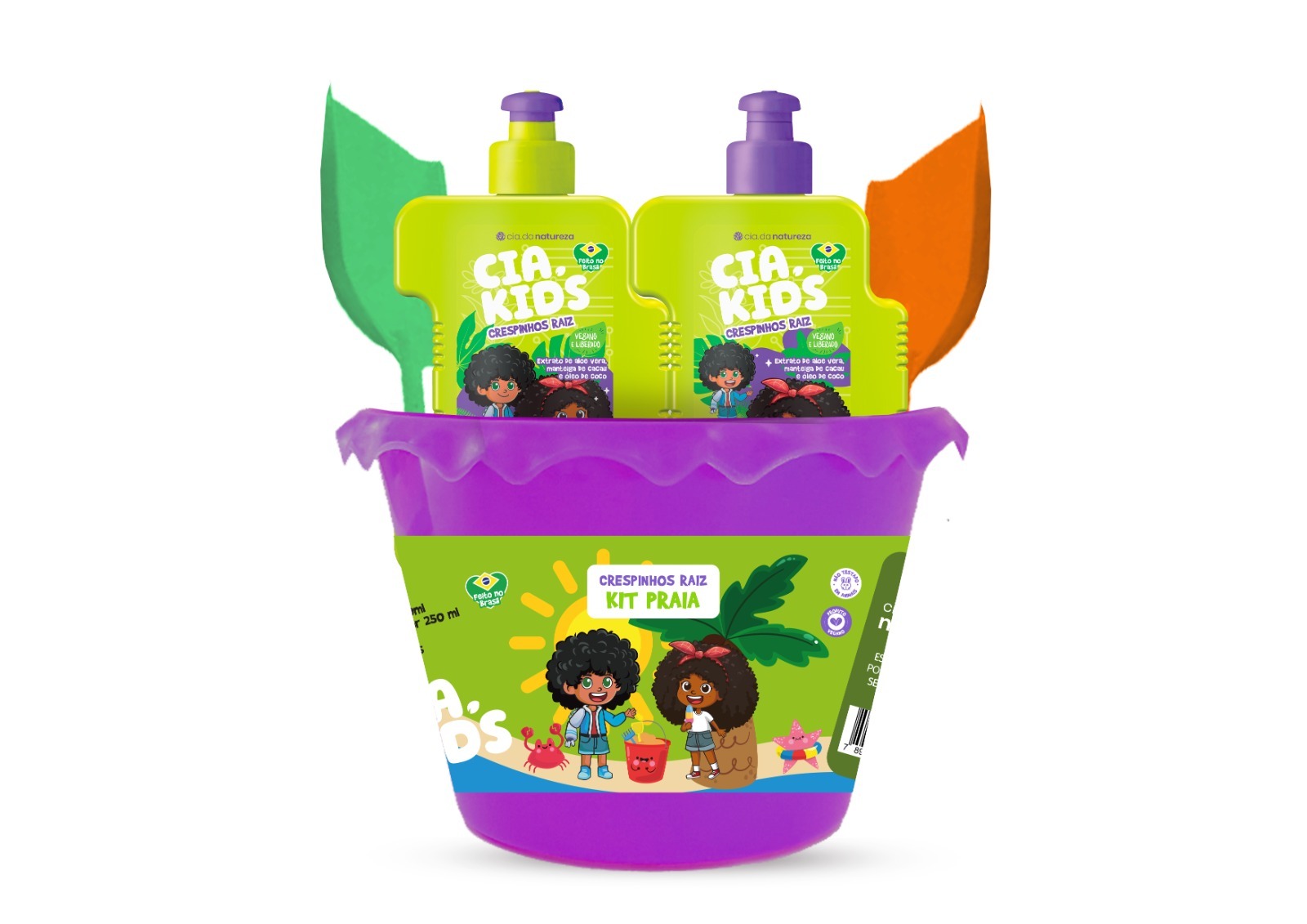 KIT PRAIA SHAMPOO + CONDICIONADOR CIA KIDS CRESPINHOS RAIZ 250ML