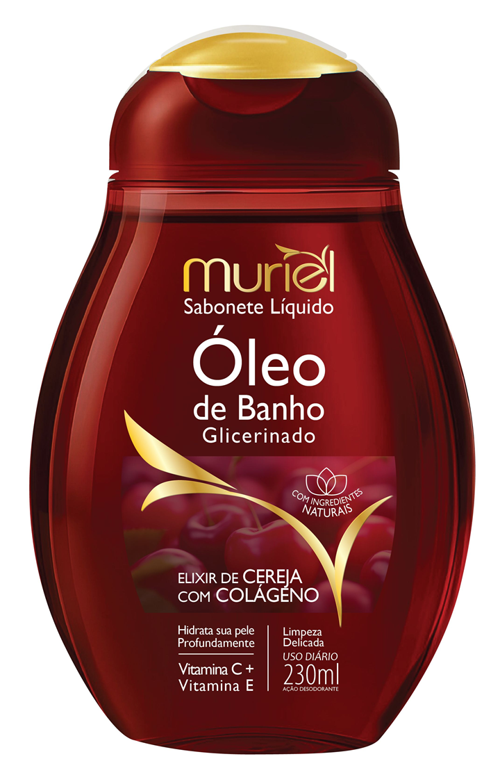 ÓLEO DE BANHO MURIEL CEREJA COM COLÁGENO 230ML
