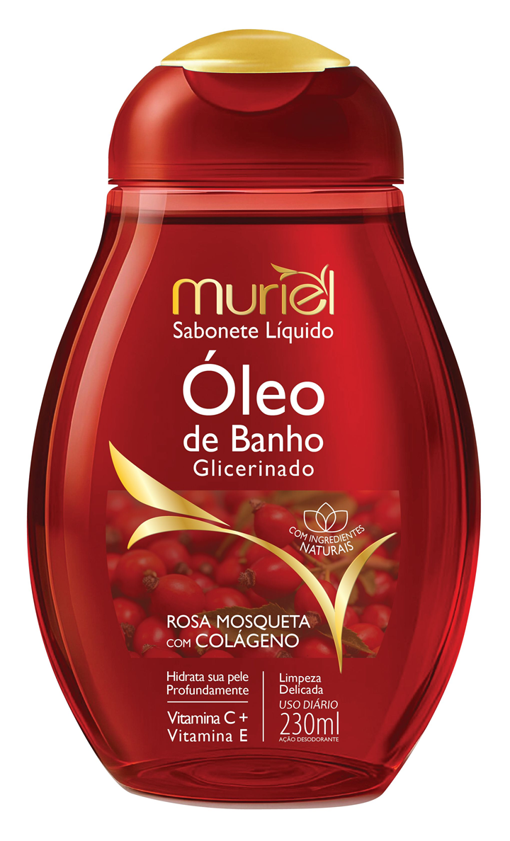 ÓLEO DE BANHO MURIEL ROSA MOSQUETA COM COLÁGENO 230ML