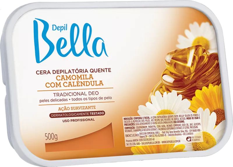 Cera Depilatória Quente Depil Bella Camomila com Calêndula 500g