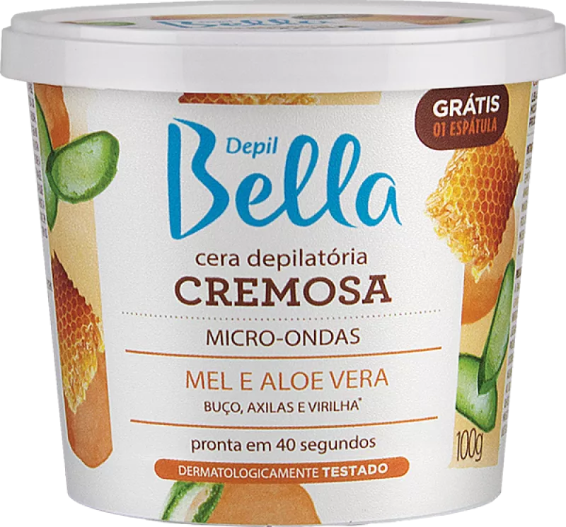 CERA DEPILATÓRIA CREME MEL E ALOE VERA PARA MICRO-ONDAS DEPIL BELLA 100G