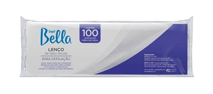 LENÇOS PARA DEPILAÇÃO DEPIL BELLA COM 100 UNIDADES