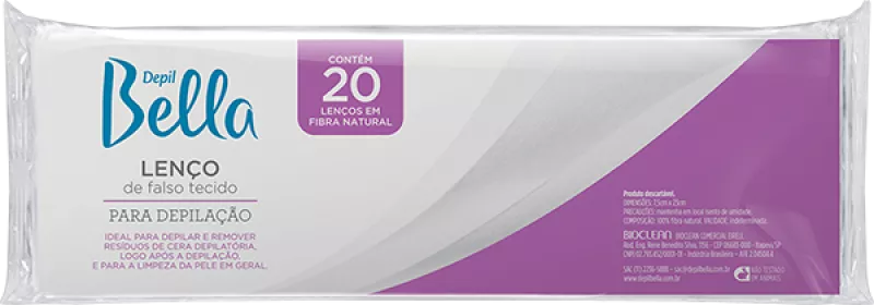 LENÇO DEPILATÓRIO D.BELLA COM 20 UNIDADES