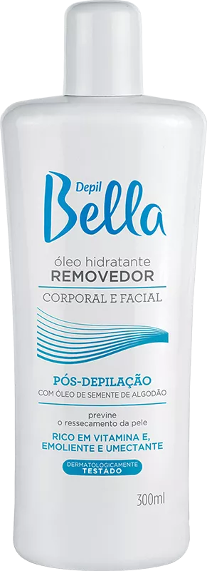 ÓLEO HIDRATANTE PÓS DEPILAÇÃO COM ÓLEO DE SEMENTE DE ALGODÃO DEPIL BELLA 300ML
