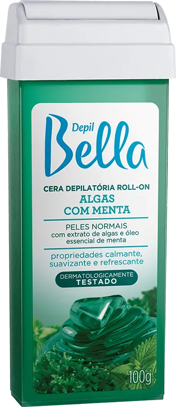 REFIL CERA DEPILATÓRIA ROLL-ON ALGAS E MENTA DEPIL BELLA 100G