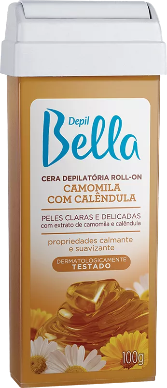 REFIL CERA DEPILATÓRIA ROLL-ON CAMOMILA COM CALÊNDULA DEPIL BELLA 100G