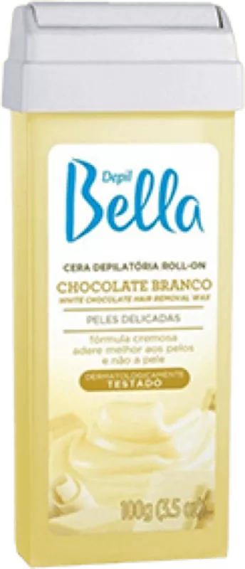 Refil Cera Depilatória Roll-On Depil Bella Chocolate Branco 100g