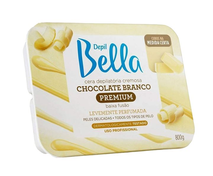Cera Depilatória Depil Bella Cremosa Chocolate Branco 800g