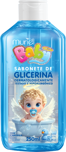 SABONETE LÍQUIDO BABY AZUL MURIEL 250ML SEM VÁLVULA