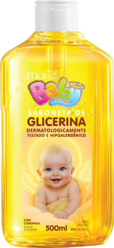 SABONETE LÍQUIDO BABY CAMOMILA MURIEL 500ML SEM VÁLVULA