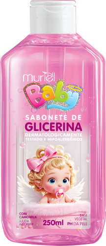 SABONETE LÍQUIDO BABY ROSA 250ML SEM VÁLVULA - MURIEL