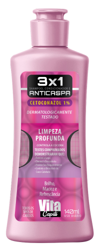 SHAMPOO ANTICASPA 3X1 LIMPEZA PROFUNDA VITA CAPILI 140ML - MURIEL