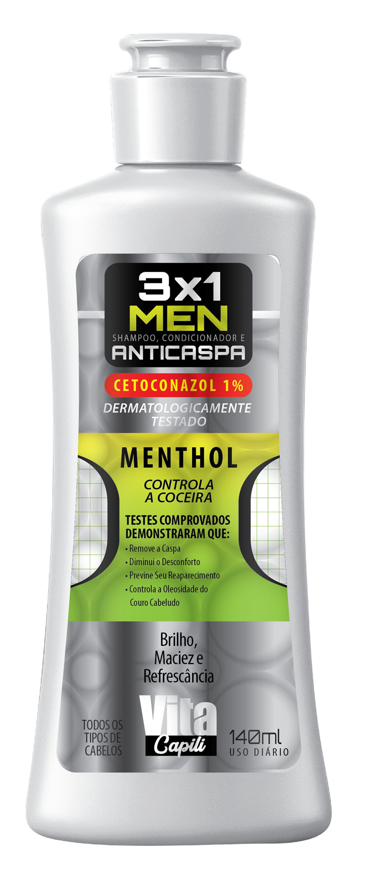 SHAMPOO ANTICASPA 3X1 MENTHOL VITA CAPILI 140ML - MURIEL
