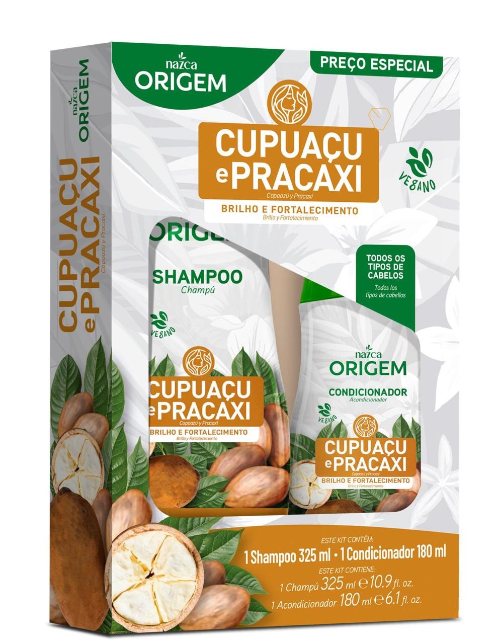 KIT SHAMPOO 325ML + CONDICIONADOR 180ML CUPUAÇU E PRACAXI ORIGEM