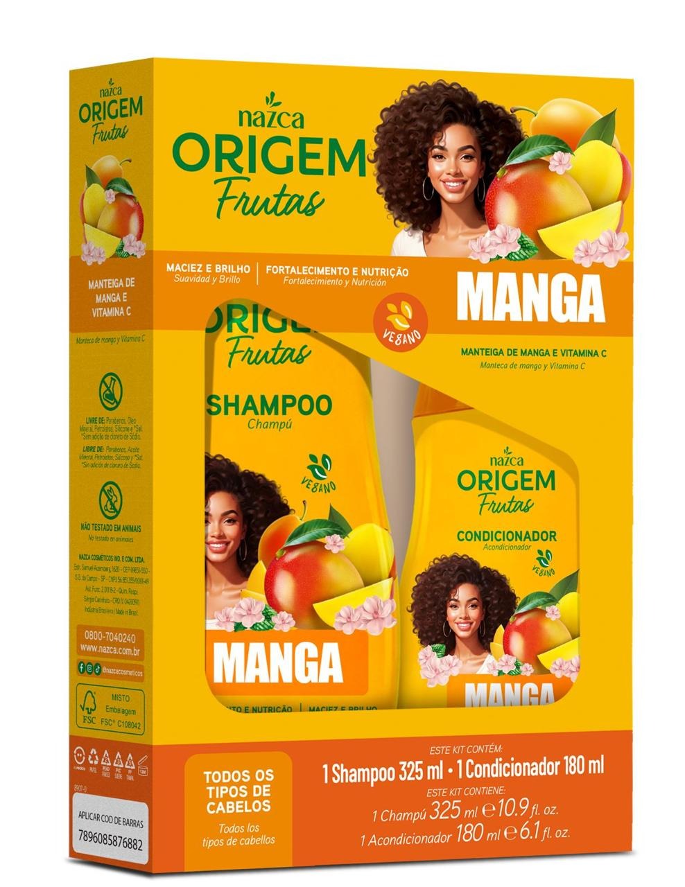 KIT SHAMPOO 325ML + CONDICIONADOR 180ML MANGA ORIGEM