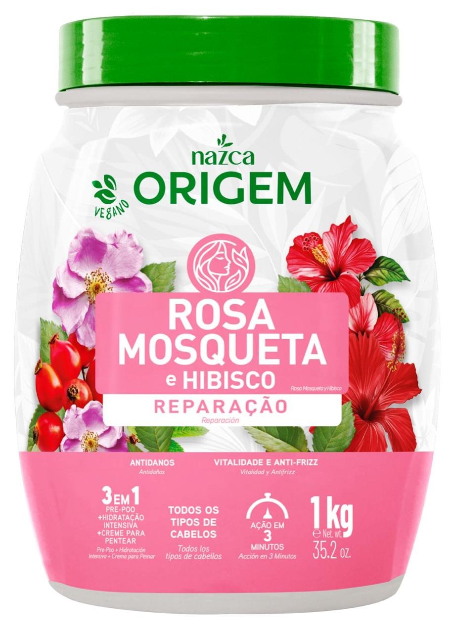 CREME 3 EM 1 ROSA MOSQUETA E HIBISCO ORIGEM 1KG