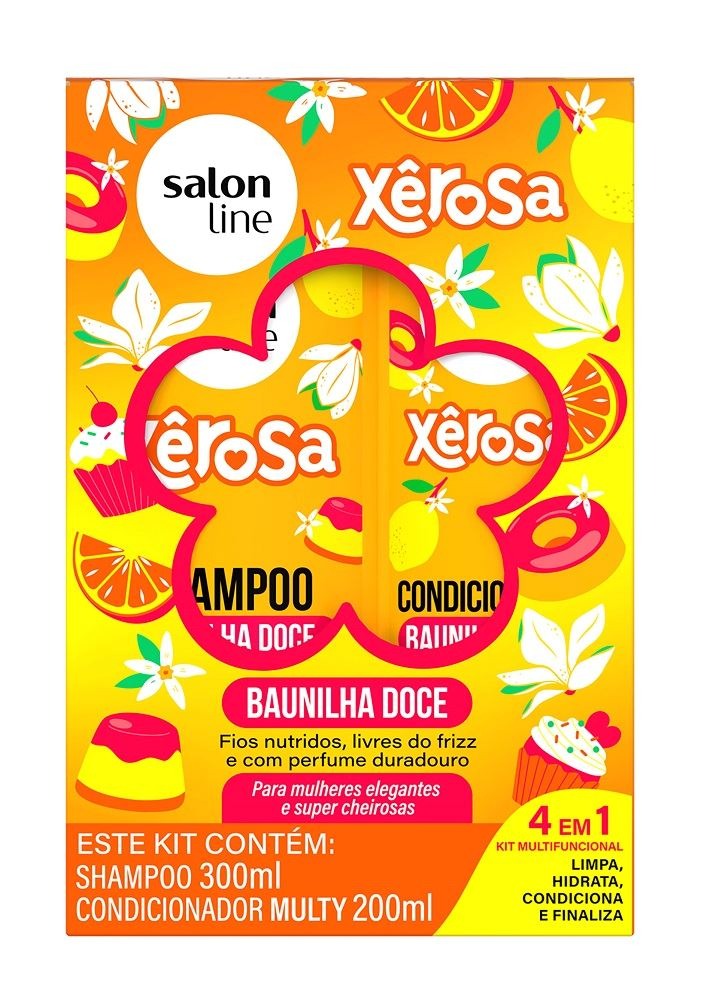 KIT SHAMPOO 300ML + CONDICIONADOR SALON LINE 200ML XÊROSA BAUNILHA DOCE