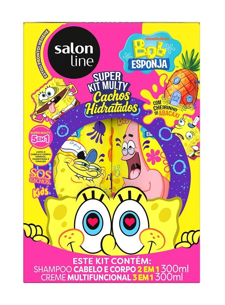 KIT SHAMPOO+CREME MULTY KIDS BOB ESPONJA 300M