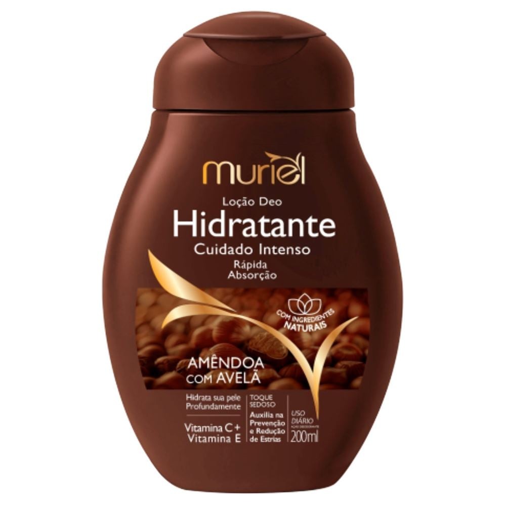 LOÇÃO HIDRATANTE CORPORAL MURIEL AMENDOAS COM AVELÃ 200ML