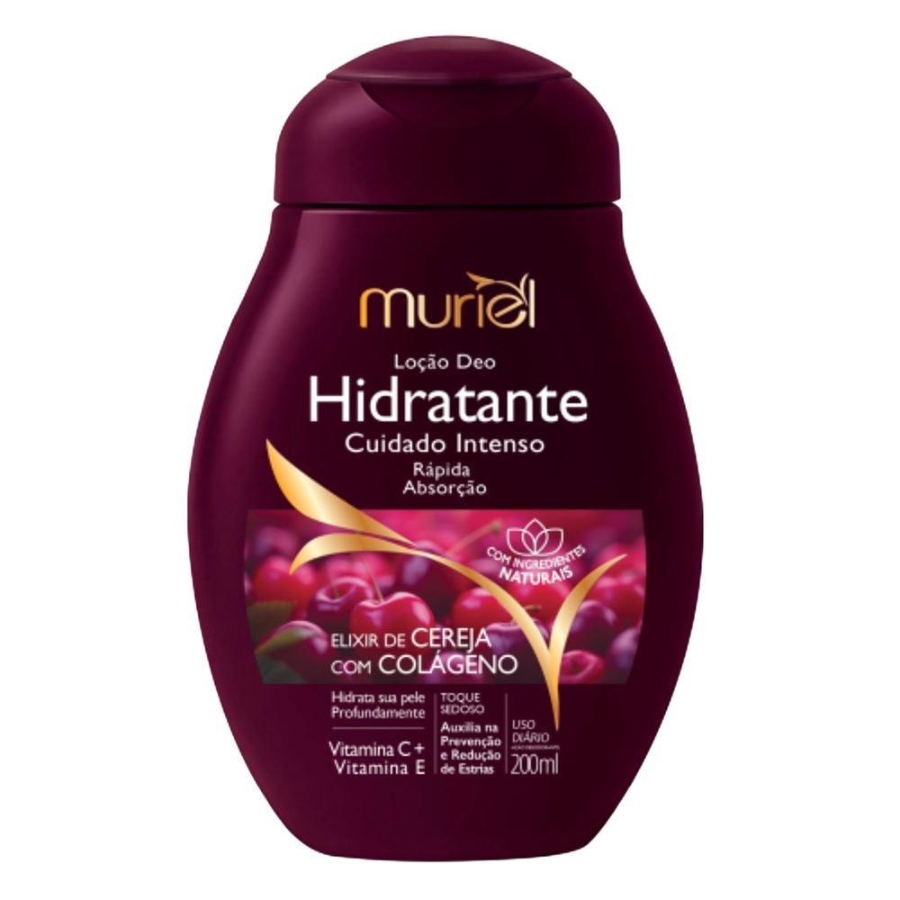 LOÇÃO HIDRATANTE CORPORAL MURIEL CEREJA COM COLAGENO 200ML