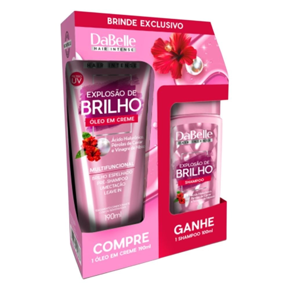 KIT ÓLEO EM CREME + SHAMPOO DABELLE EXPLOSÃO DE BRILHO 290ML