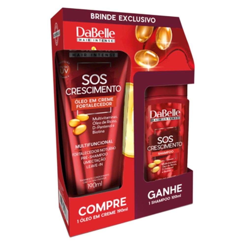 KIT ÓLEO EM CREME + SHAMPOO DABELLE SOS CRESCIMENTO 290ML