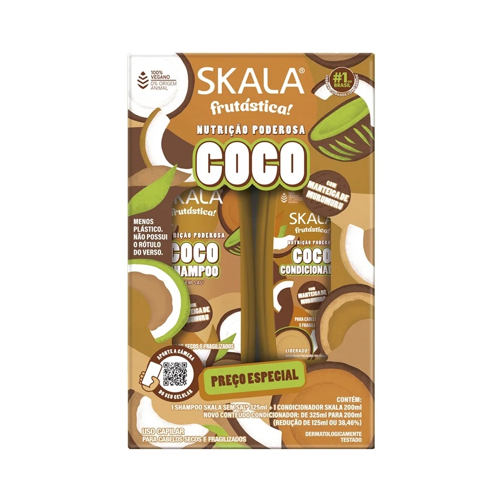 KIT SHAMPOO 325ML + CONDICIONADOR 200ML FRUTÁSTICA SKALA COCO